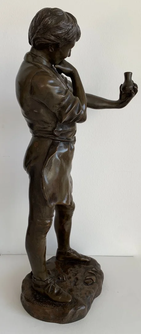 Sculpture En Bronze Représentant Un Potier