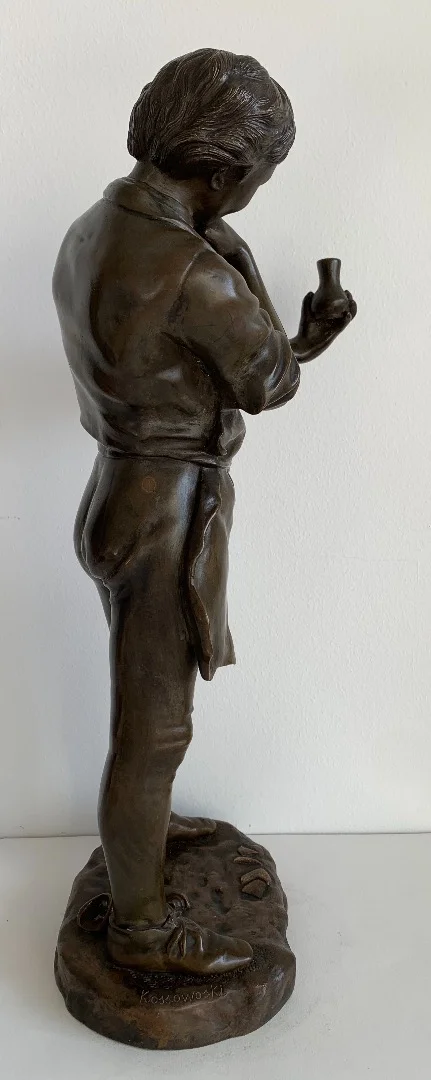 Sculpture En Bronze Représentant Un Potier