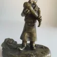 Lièvre  Mangeant Une Carotte , Sujet En Bronze