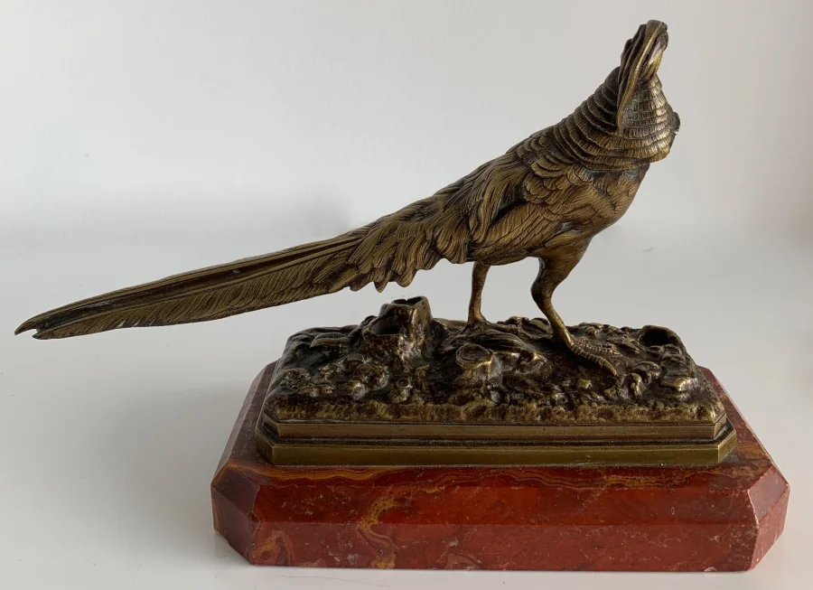 Le faisan doré , Sujet en bronze animalier,