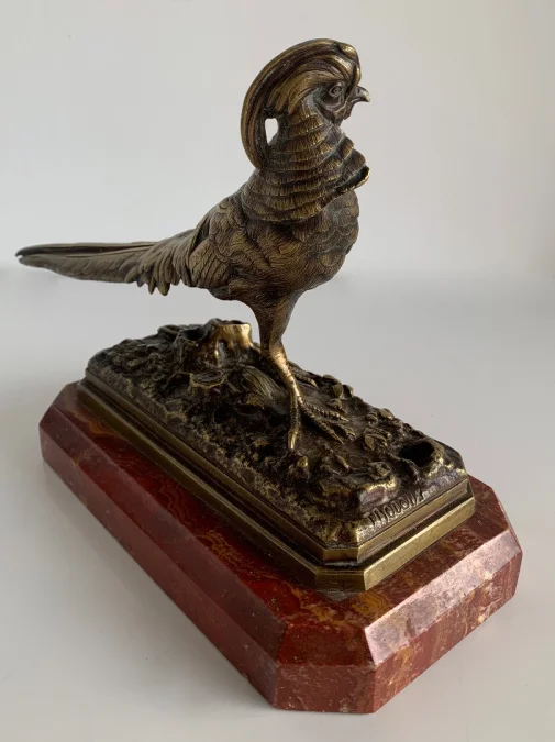 Le faisan doré , Sujet en bronze animalier,