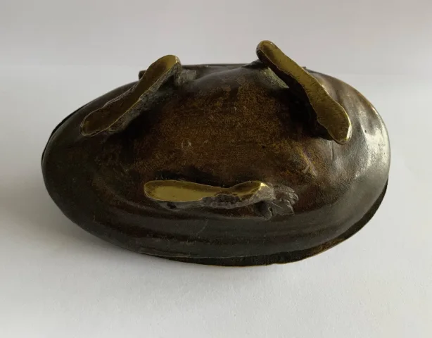 Putto Sur Une Huitre , petite boite En Bronze