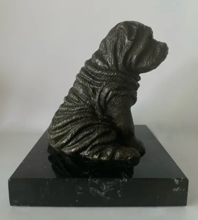 Sujet En Bronze Représentant Un Sharpei