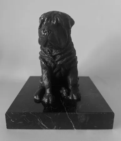 Sujet En Bronze Représentant Un Sharpei