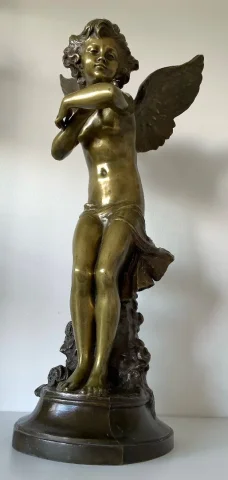 Sculpture En Bronze L Ange Et L Abeille