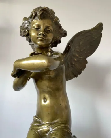 Sculpture En Bronze L Ange Et L Abeille