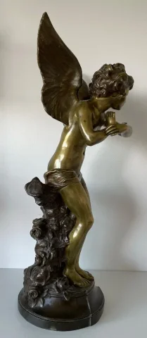 Sculpture En Bronze L Ange Et L Abeille