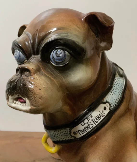 Bouledogue Porte Parapluie En Faïence , Signé Sous Une Patte Thurner Wasmuel