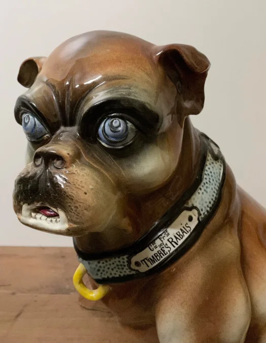 Bouledogue Porte Parapluie En Faïence , Signé Sous Une Patte Thurner Wasmuel