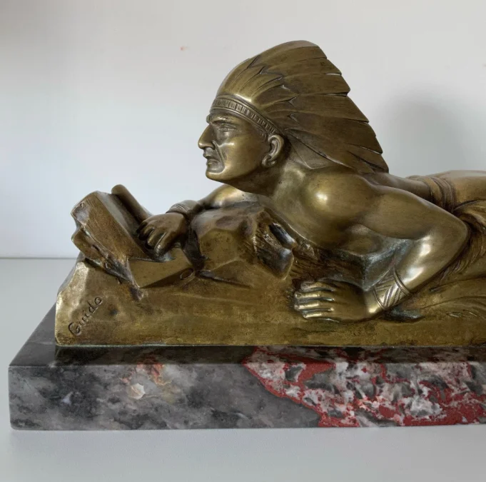 BRONZE INDIAN signed GUIDO