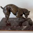 "Le Chien Et La Souris , Sujet En Bronze"