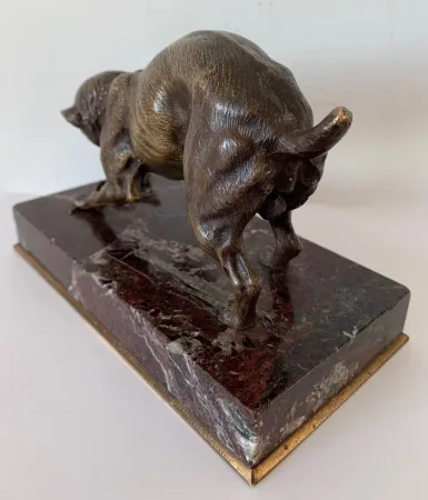 "Le Chien Et La Souris , Sujet En Bronze"