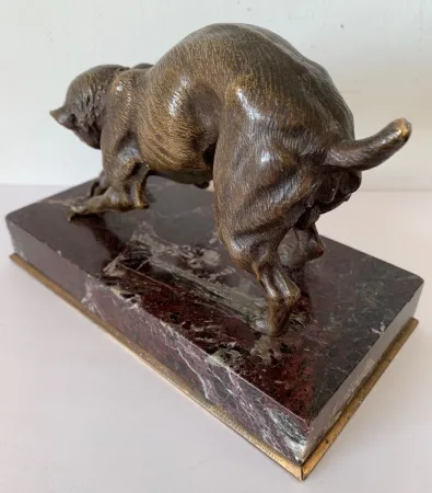 "Le Chien Et La Souris , Sujet En Bronze"