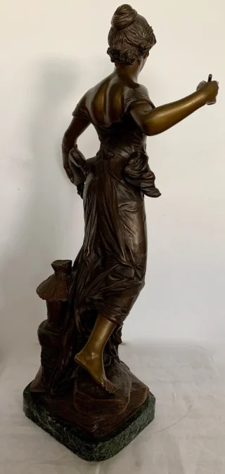 Mutualité , Sculpture En Bronze Signée E Drouot