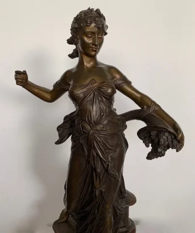 Mutualité , Sculpture En Bronze Signée E Drouot