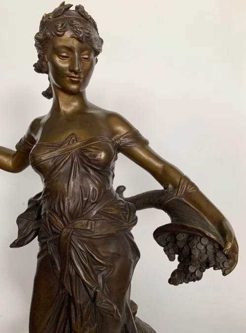 Mutualité , Sculpture En Bronze Signée E Drouot