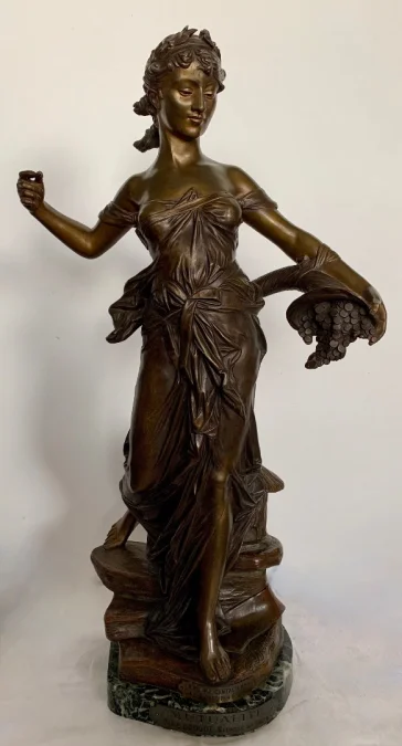 Mutualité , Sculpture En Bronze Signée E Drouot