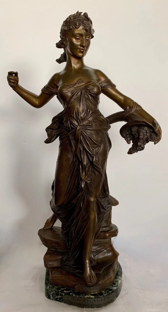 Mutualité , Sculpture En Bronze Signée E Drouot