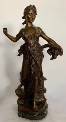 Mutualité , Sculpture En Bronze Signée E Drouot