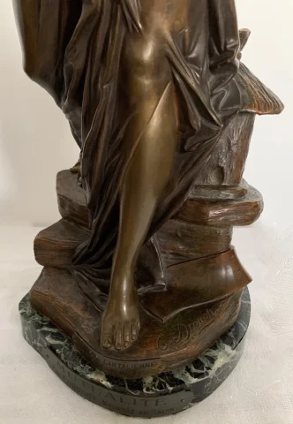 Mutualité , Sculpture En Bronze Signée E Drouot