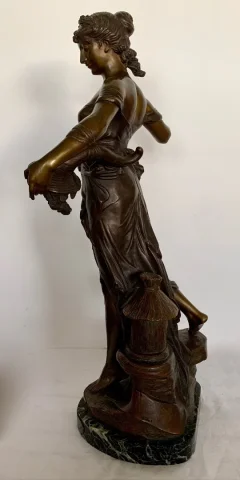 Mutualité , Sculpture En Bronze Signée E Drouot