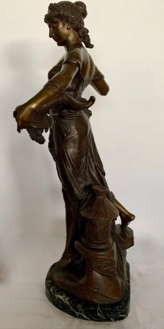 Mutualité , Sculpture En Bronze Signée E Drouot