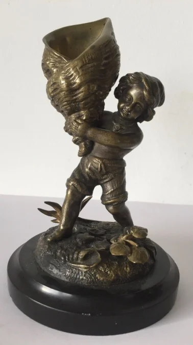 L Enfant Et Le Coquillage , Sujet En Bronze