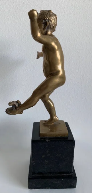 L Enfant Et La Grenouille , Sujet En Bronze