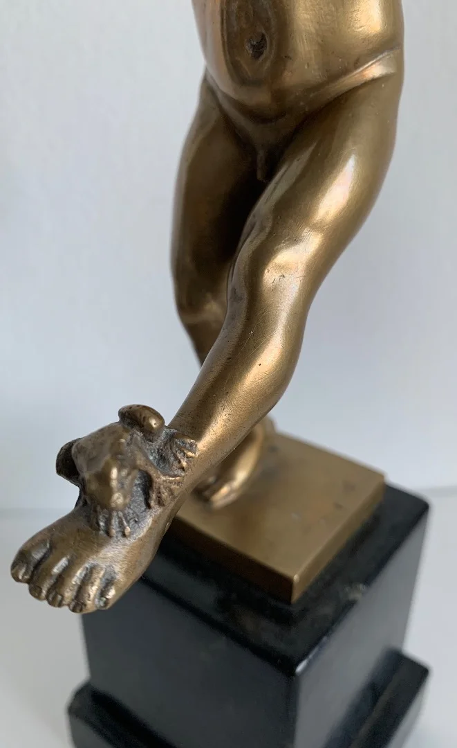 L Enfant Et La Grenouille , Sujet En Bronze