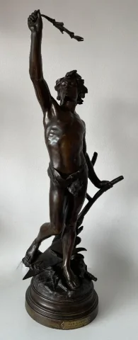 BRONZEN BEELDJE GETEKEND E. DROUOT
