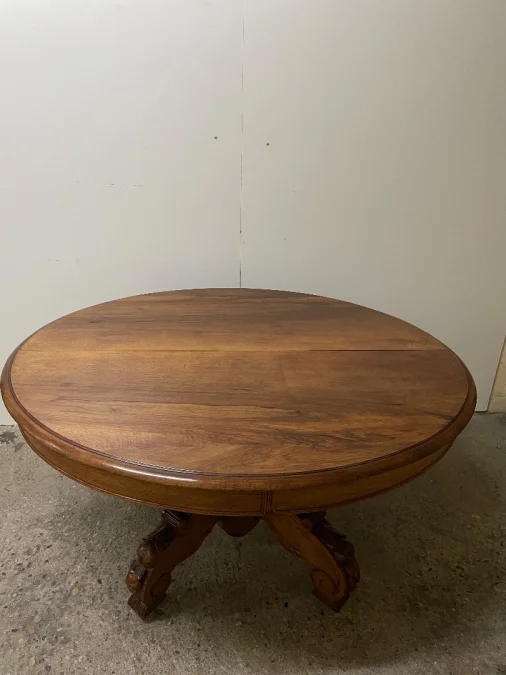 Table Guéridon à Bandeau En Noyer