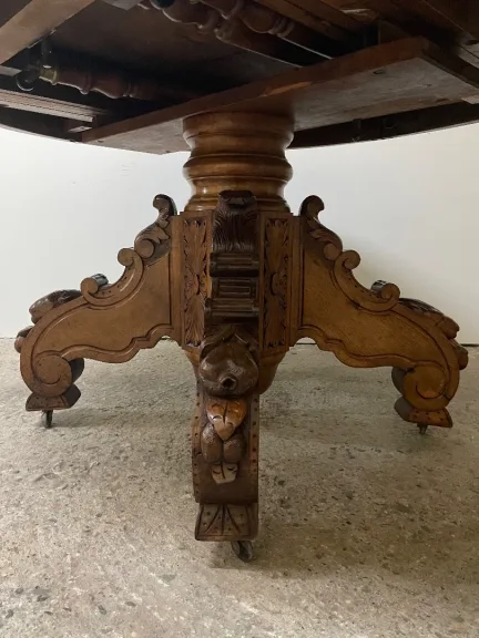 Table Guéridon à Bandeau En Noyer