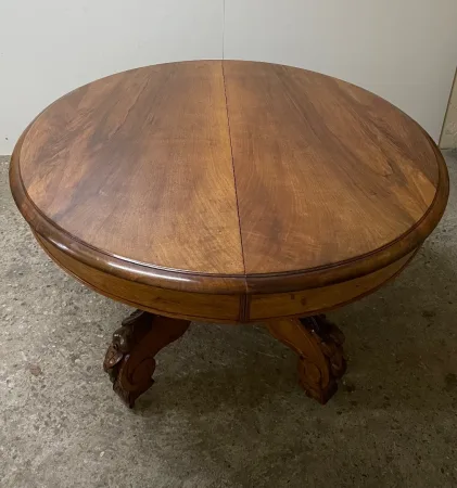 Table Guéridon à Bandeau En Noyer