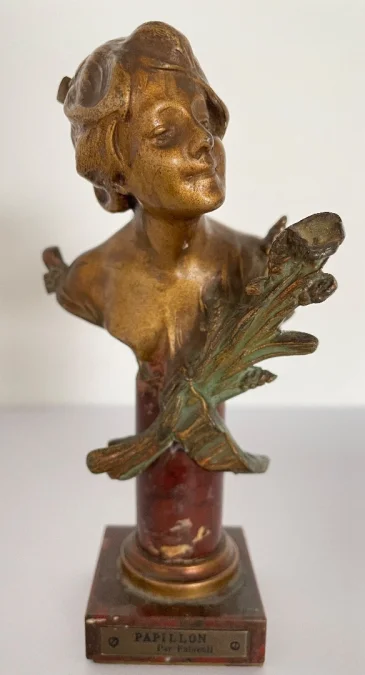 SPELTER BÜSTE signiert FABREUIL