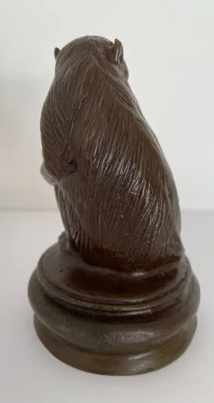Maman Singe Et Son Bébé, Sujet En Bronze -