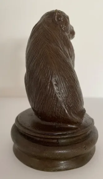 Maman Singe Et Son Bébé, Sujet En Bronze -