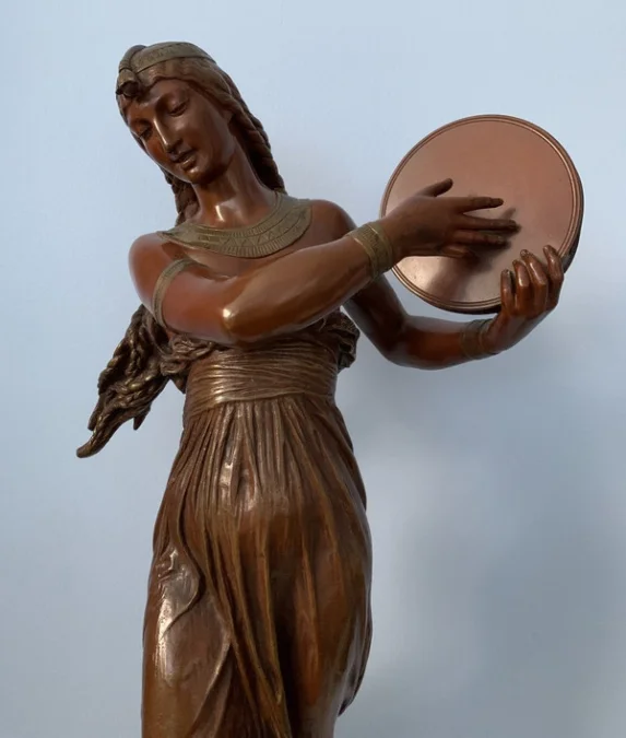 La Danseuse Au Tambourin , Bronze Signé Bourgeois -