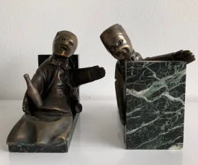 Guignol Et Gnafron , Serre Livres En Bronze