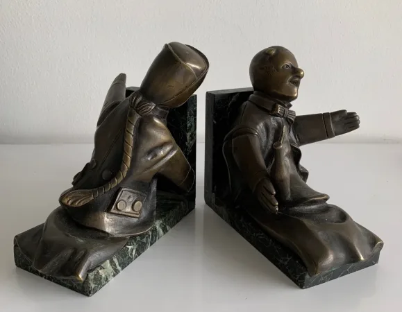 Guignol Et Gnafron , Serre Livres En Bronze