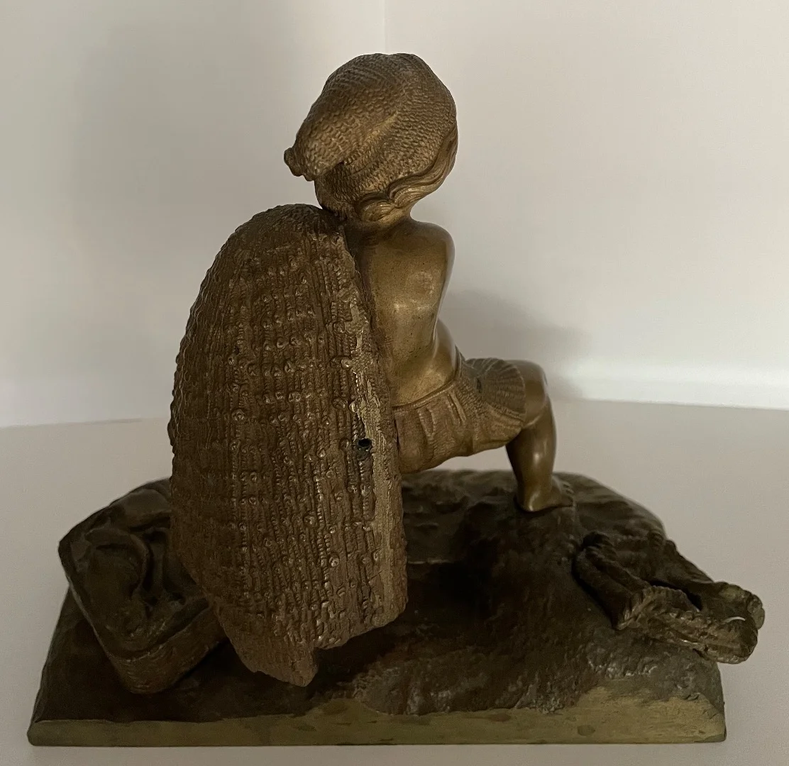 Le Retour De Pêche , Petit Sujet En Bronze