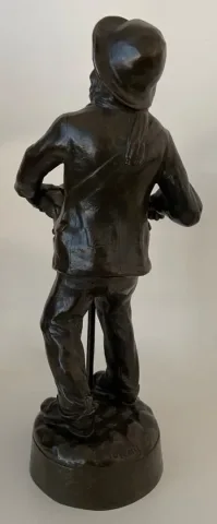 L Organiste Et Son Orgue De Barbarie , Sculpture En Bronze