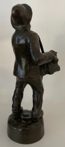 L Organiste Et Son Orgue De Barbarie , Sculpture En Bronze