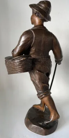 Le Petit Vendeur D Oies , Sujet En Bronze