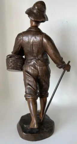 Le Petit Vendeur D Oies , Sujet En Bronze