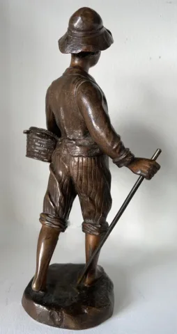 Le Petit Vendeur D Oies , Sujet En Bronze