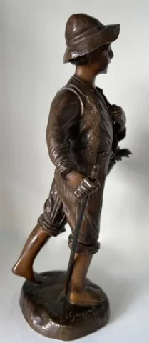 Le Petit Vendeur D Oies , Sujet En Bronze