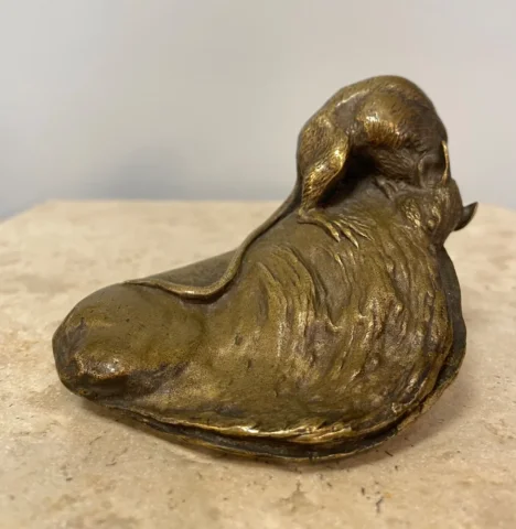 La Souris Et L Huitre , Sujet En Bronze