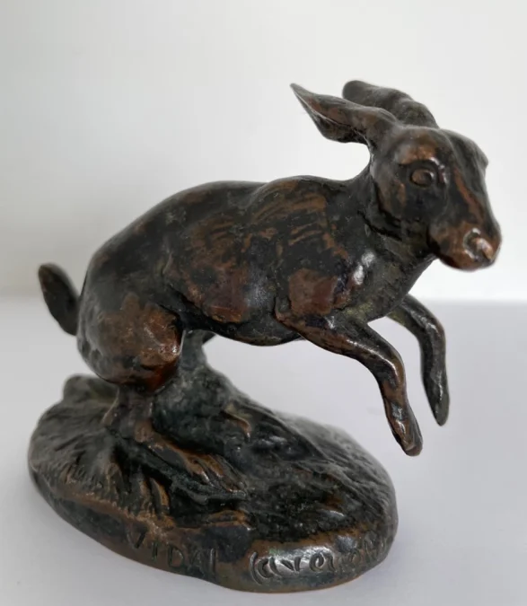 BRONZE HARE signed VIDAL L'AVEUGLE