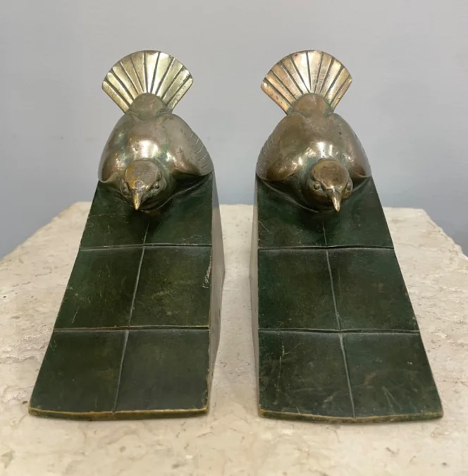 Bronze Bookends Signed Rischmann