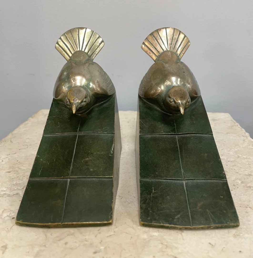 Bronze Bookends Signed Rischmann